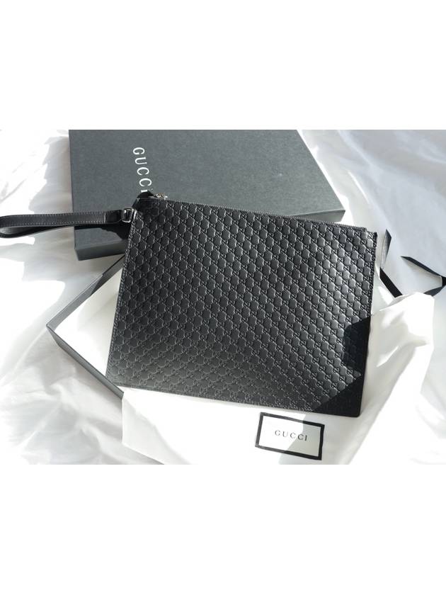 GG Micro Ssima Strap Clutch Bag Black - GUCCI - BALAAN 3