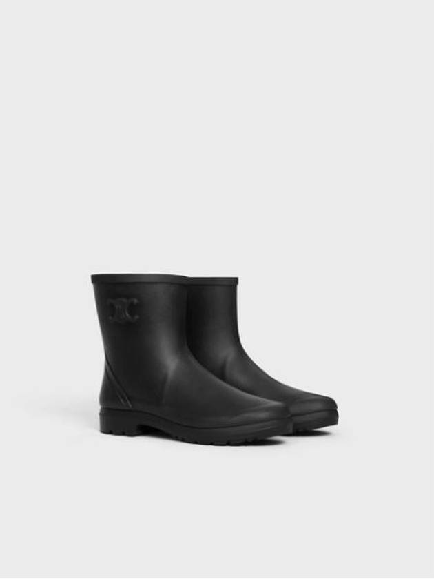 Natural Rubber Mid Rain Boots Black - CELINE - BALAAN 3