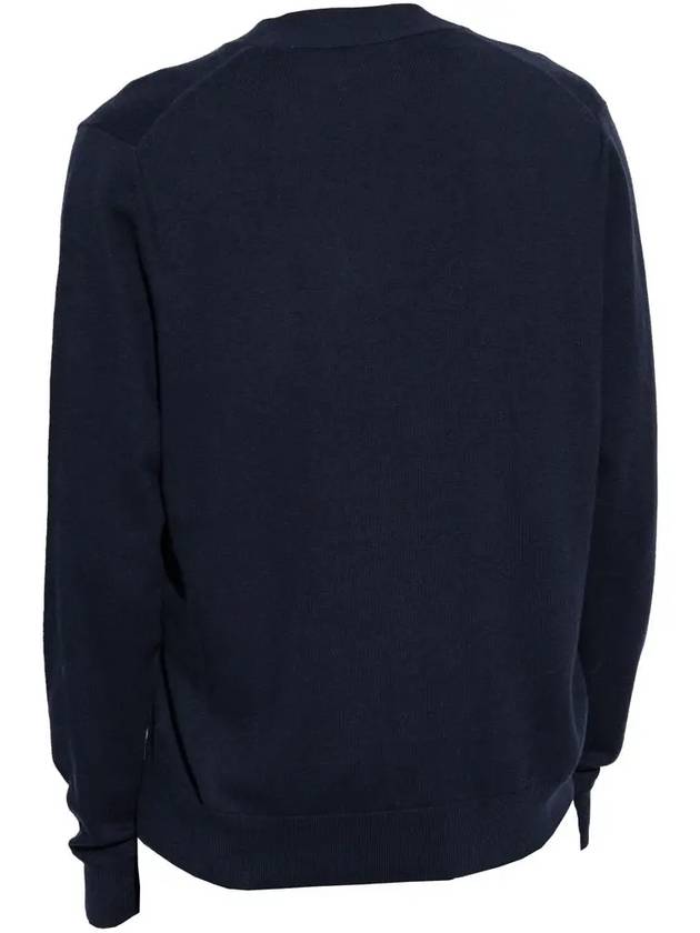 Men's Logo Intarsia Cardigan Navy - ISABEL MARANT - BALAAN 4