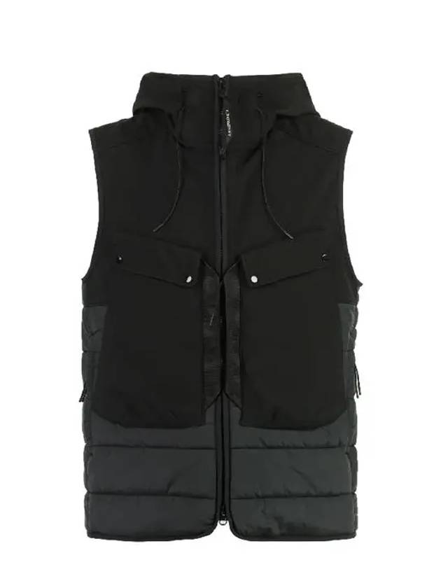 Shell R Mix Goggle Hooded Padded Vest Black - CP COMPANY - BALAAN 5