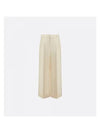 Wool Silk Flared Wide Pants Ecru - DIOR - BALAAN 1