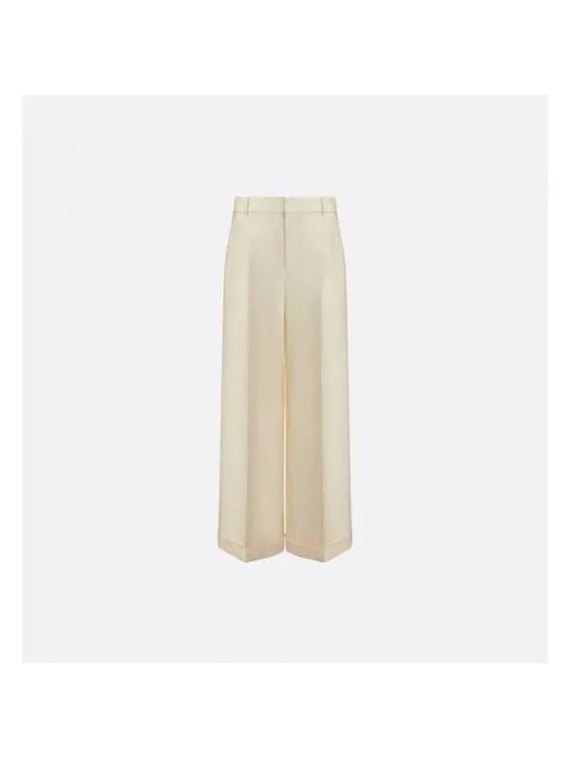 Wool Silk Flared Wide Pants Ecru - DIOR - BALAAN 1