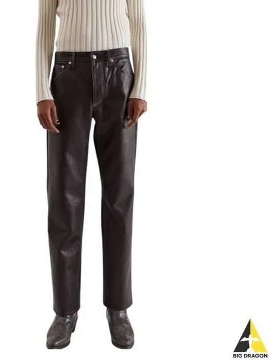 LONDRE TROUSER COFFEE BROWN FAKE LEATHER PANTS - SEFR - BALAAN 1