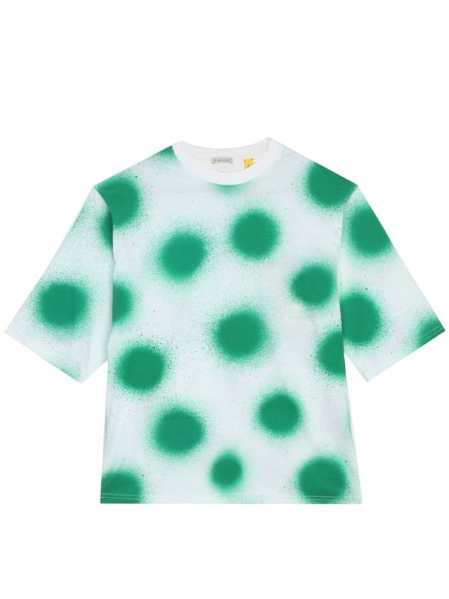 JW Anderson Green Spray Dot Print Short Sleeve T-Shirt White - MONCLER - BALAAN 2