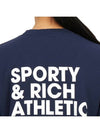 Logo Graphic Print Sweatshirt Navy - SPORTY & RICH - BALAAN 8