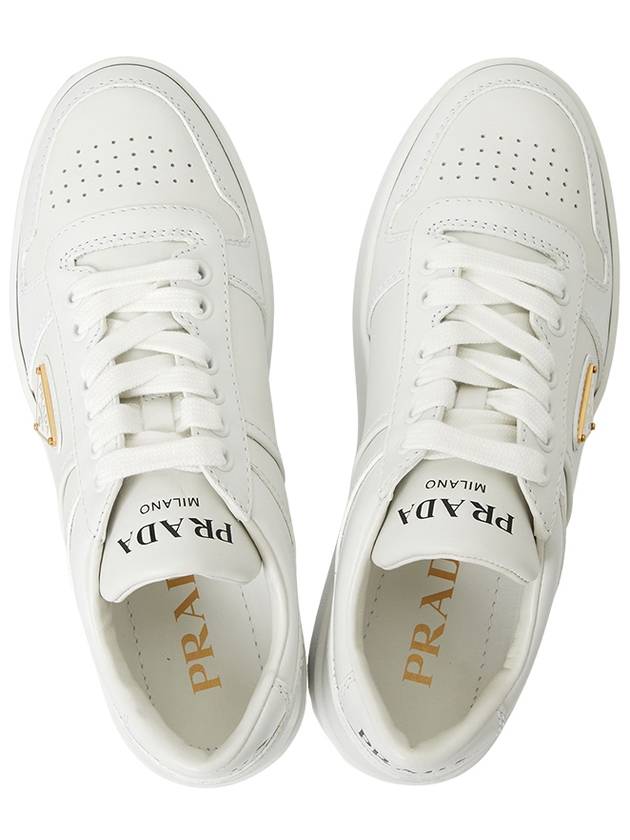 Downtown Bold Leather Low Top Sneakers White - PRADA - BALAAN 3