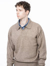 Men s M243TP08OT Dense Modal Open Collar Knit Oatmeal - CHANCE'S NOI - BALAAN 1