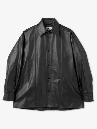 Pinched Seam Leather Shirt Jacket Black - MAISON MARGIELA - BALAAN 2