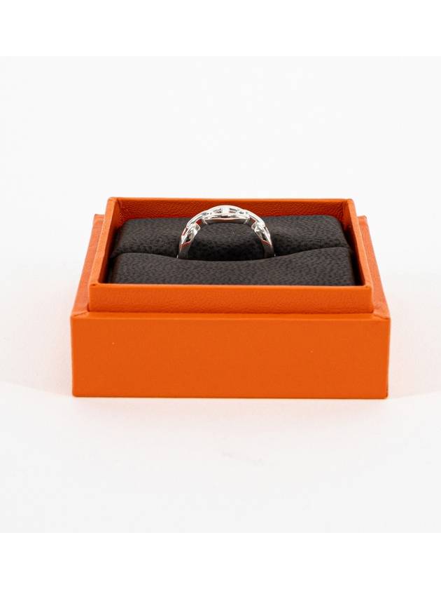 Small Chaine D'Ancre Enchainee Ring Silver - HERMES - BALAAN 7