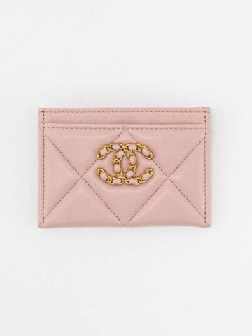 19 Card Wallet Lambskin Pink Gold Plated AP1167 - CHANEL - BALAAN 1