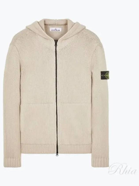 Smooth Knit Cotton Nylon Badge Zip Up Hoodie Dove Grey - STONE ISLAND - BALAAN 2