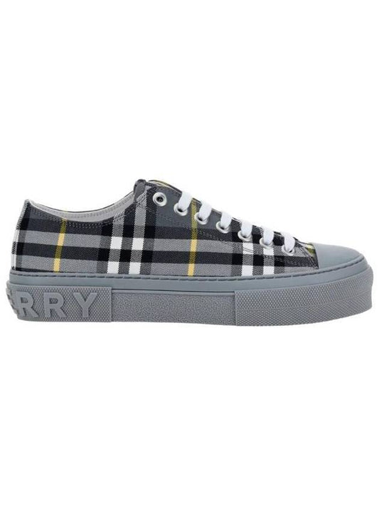 Vintage Check Cotton Low Top Sneakers Gray - BURBERRY - BALAAN.