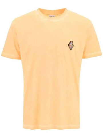 Sunset Cross Short Sleeve T-Shirt Orange - MARCELO BURLON - BALAAN 1