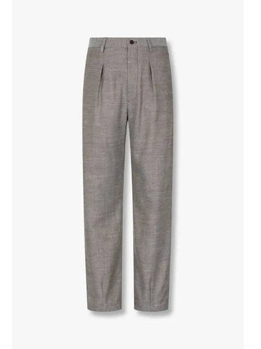 Men s Relaxed Easy Jacquard Pants Dark Brown - GIORGIO ARMANI - BALAAN 1