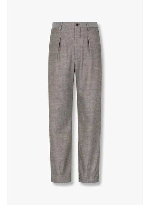 Men s Relaxed Easy Jacquard Pants Dark Brown - GIORGIO ARMANI - BALAAN 1