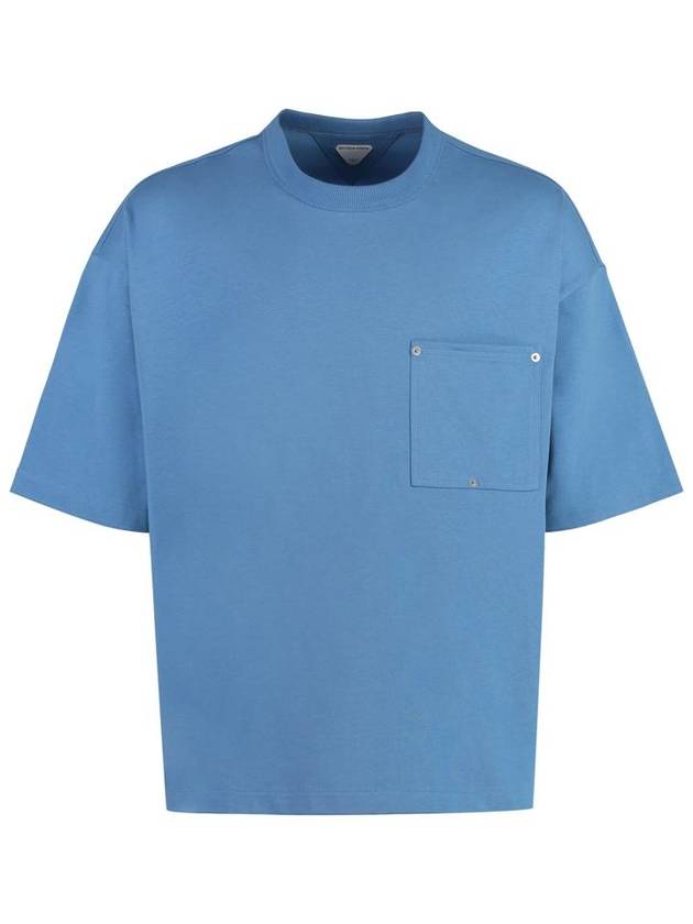 Cotton Jersey Short Sleeve T-Shirt Blue - BOTTEGA VENETA - BALAAN 2