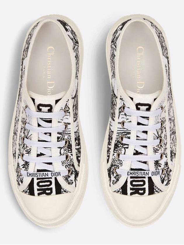 Walk'n'Dior Platform Embroidered Cotton Toile De Jouy Voyage Motif Low Top Sneakers - DIOR - BALAAN 3