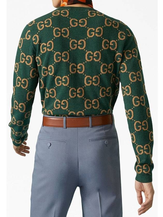 GG Wool Jacquard Knit Top Green - GUCCI - BALAAN 4