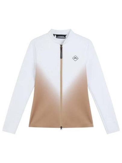 Halo Full Zip Mid Layer Zip Up Jacket White Brown - J.LINDEBERG - BALAAN 2