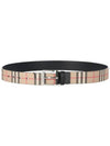 Vintage Check Canvas Leather Belt Archive Beige - BURBERRY - BALAAN 4