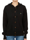 Embroidered Logo Hoodie Cardigan Black - VIVIENNE WESTWOOD - BALAAN 2