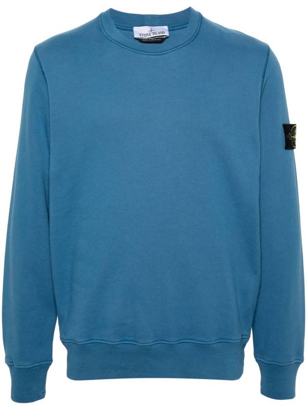 Compass Patch Cotton Sweatshirt Avio Blue - STONE ISLAND - BALAAN 2