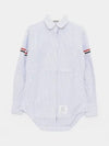 Women's Armband University Striped Oxford Shirt Blue - THOM BROWNE - BALAAN 2