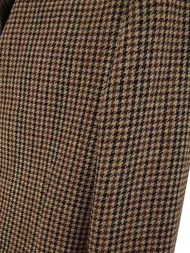 Stitched Low Cut Hem Collarless Check Wool Jacket Brown - MAISON MARGIELA - BALAAN 4