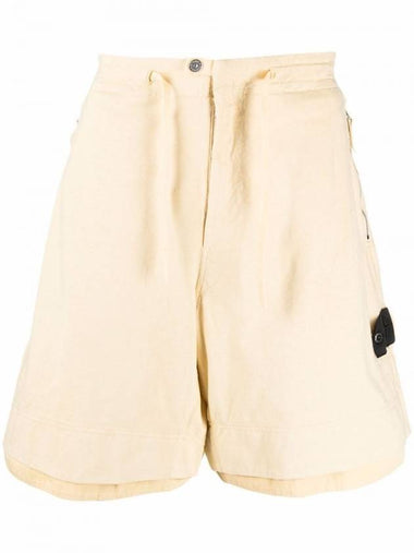 Wappen Patch Shadow Bermuda Shorts Beige - STONE ISLAND - BALAAN 1