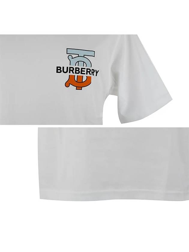 Logo Monogram Short Sleeve T-Shirt White - BURBERRY - BALAAN 6