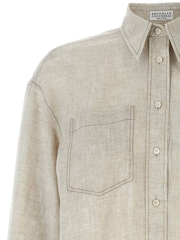 Brunello Cucinelli Linen Shirt - BRUNELLO CUCINELLI - BALAAN 3