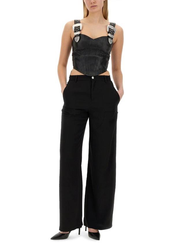 straight pants 03343224 0555 BLACK - MOSCHINO - BALAAN 3