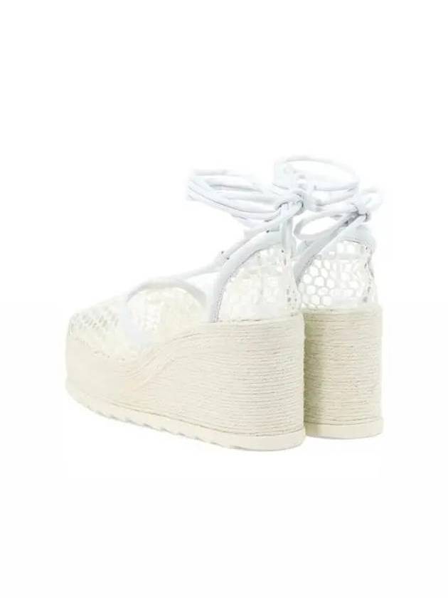 Stretch Mesh Espadrille Wedge Heels Optic White - BOTTEGA VENETA - BALAAN 5