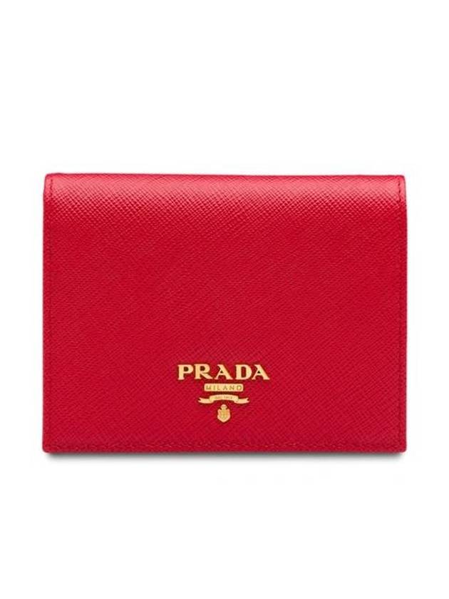 Small Saffiano Metal Logo Bicycle Wallet Red - PRADA - BALAAN 2