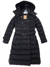 Women's Double Breasted Hooded Padded Black - BURBERRY - BALAAN 2