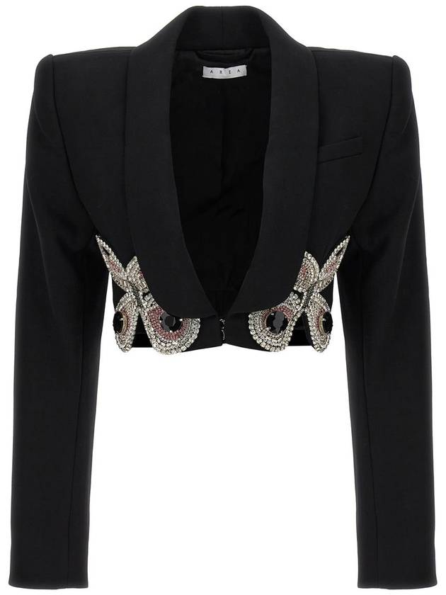 Area Blazer 'Embroidered Butterfly Cropped' - AREA - BALAAN 1