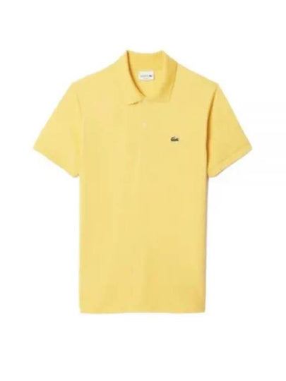 Men's Logo Classic Fit Cotton Short Sleeve Polo Shirt Yellow - LACOSTE - BALAAN 2