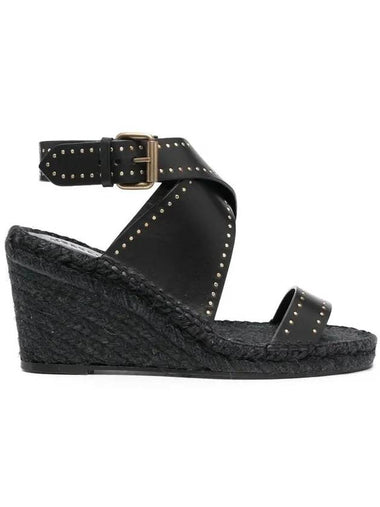 Women's Iriane Espadrille Wedge Heel Black - ISABEL MARANT - BALAAN 1