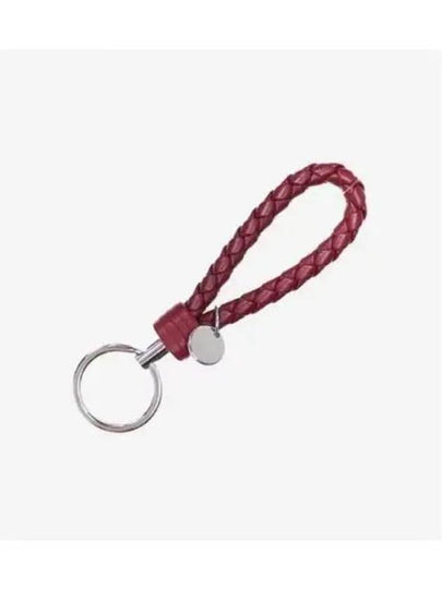 Intrecciato Leather Key Holder Burgundy - BOTTEGA VENETA - BALAAN 2