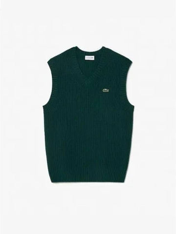 Men s Rib Tissue V Neck Vest AH3143 54N YZP Domestic Product GQ2N24092437171 - LACOSTE - BALAAN 1