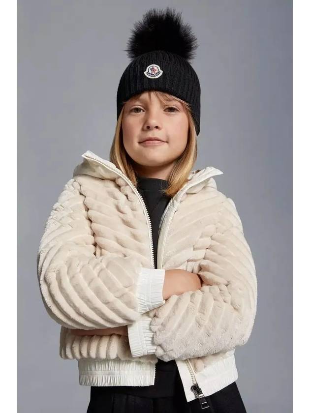 Kids Pom Merino Wool Drop Beanie BERRETTO 3B0001804S01999 - MONCLER - BALAAN 3