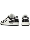 Downtown Perforated Leather Low Top Sneakers White Black - PRADA - BALAAN 7