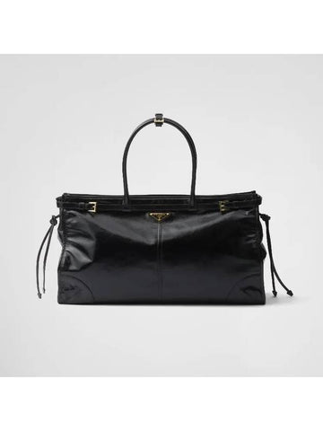 Large Leather Tote Bag Black - PRADA - BALAAN 1