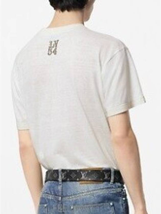 1AFWUS graphic cotton and linen blend t shirt - LOUIS VUITTON - BALAAN 2