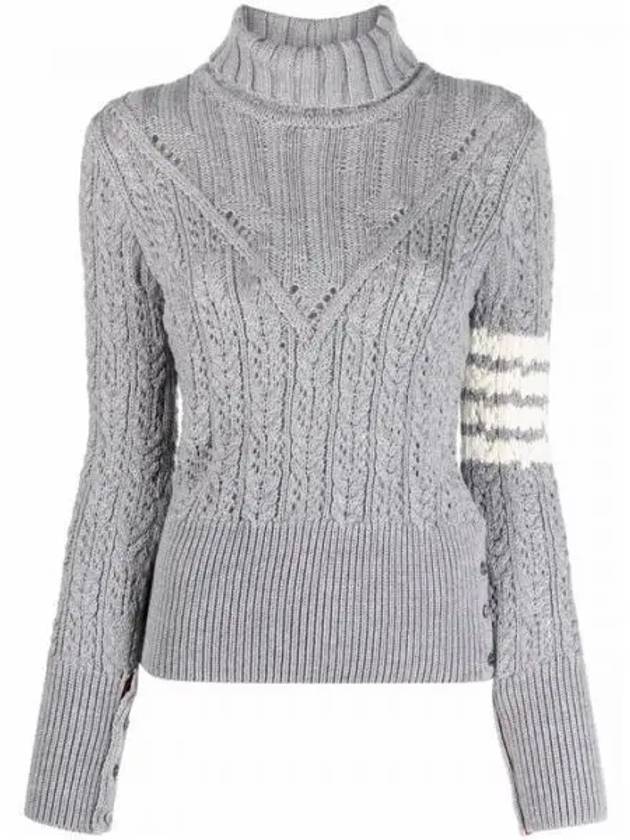 FKA382A diagonal armband Irish pointel turtleneck knit 1207696 - THOM BROWNE - BALAAN 1