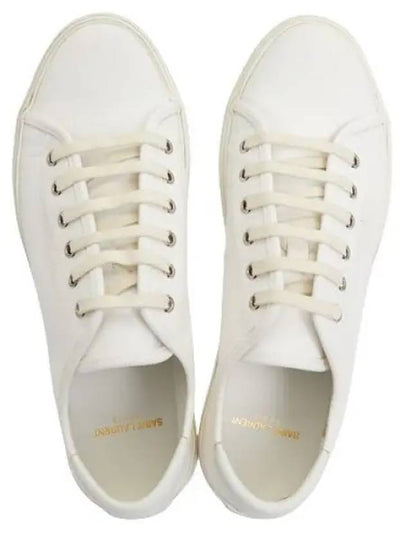 Malibu Logo Canvas Low Top Sneakers White - SAINT LAURENT - BALAAN 2