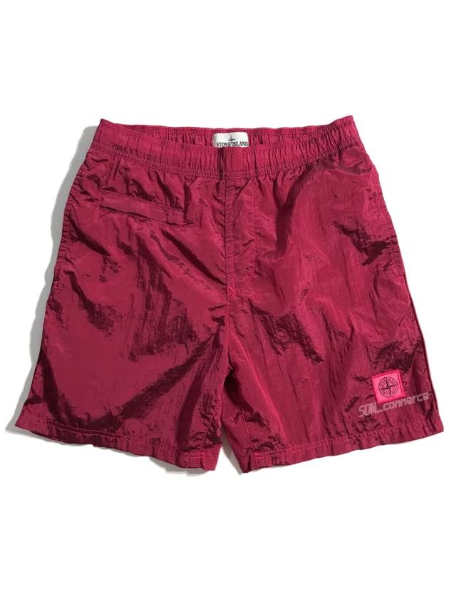 Men's Nylon Metal Swim Shorts Burgundy - STONE ISLAND - BALAAN 3