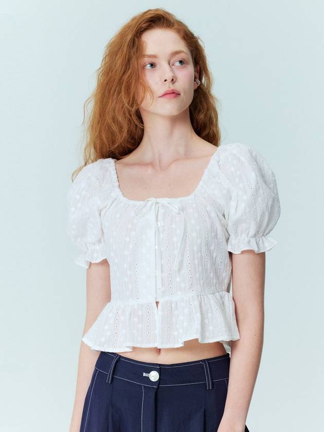 Flower embroidery puff blouse_white - OPENING SUNSHINE - BALAAN 6