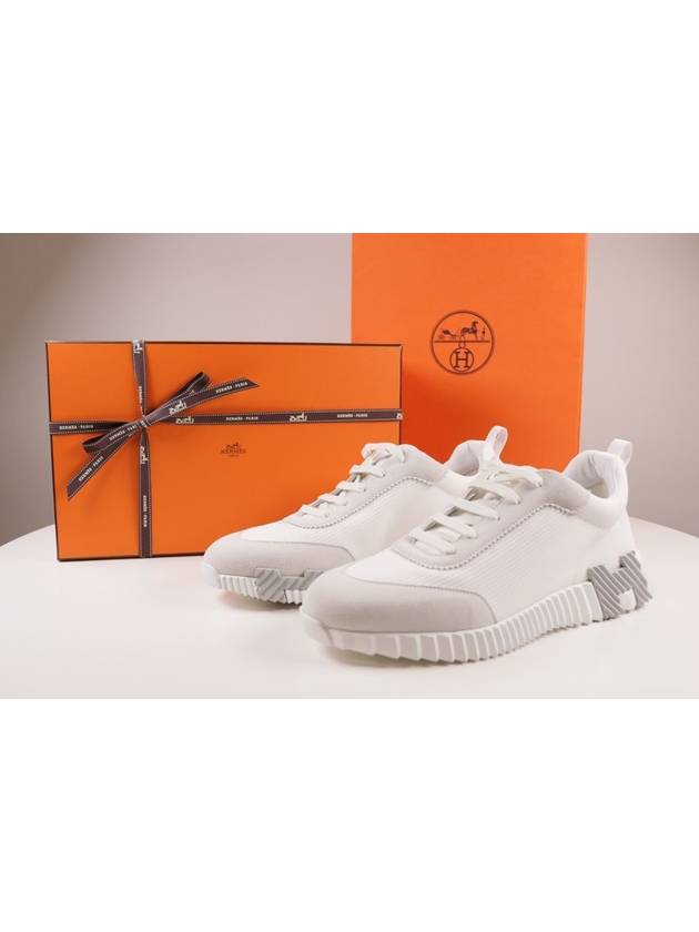 Bouncing Sneakers Mesh Suede Goatskin Blanc Blanc - HERMES - BALAAN 2