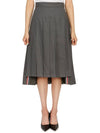 Super 120S Twill Below Knee Pleated Skirt Medium Grey - THOM BROWNE - BALAAN 2